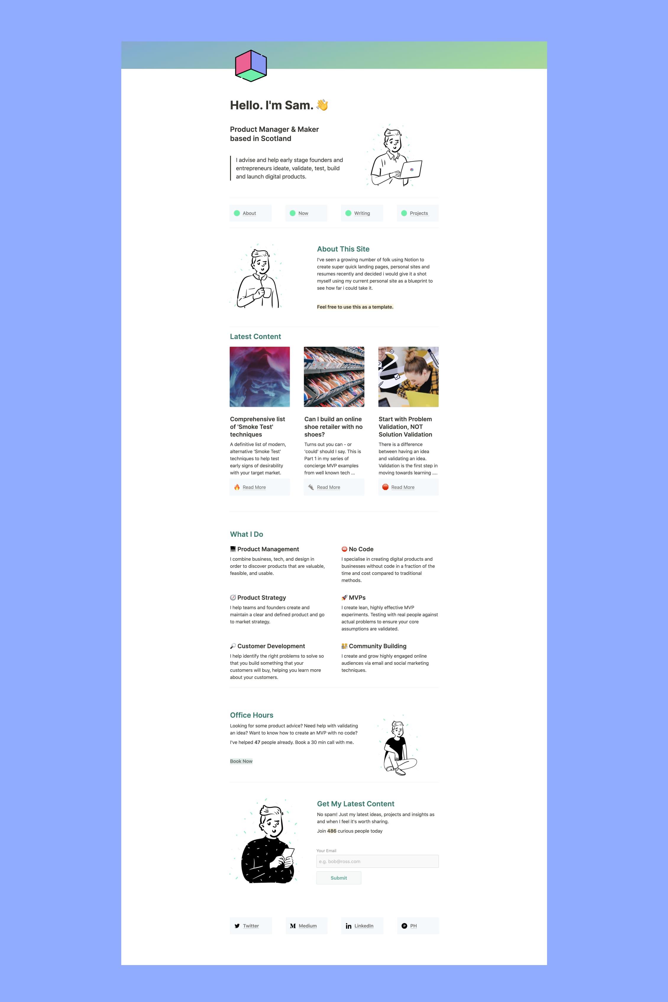 Notion Personal Site Homepage Template